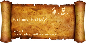 Halama Enikő névjegykártya